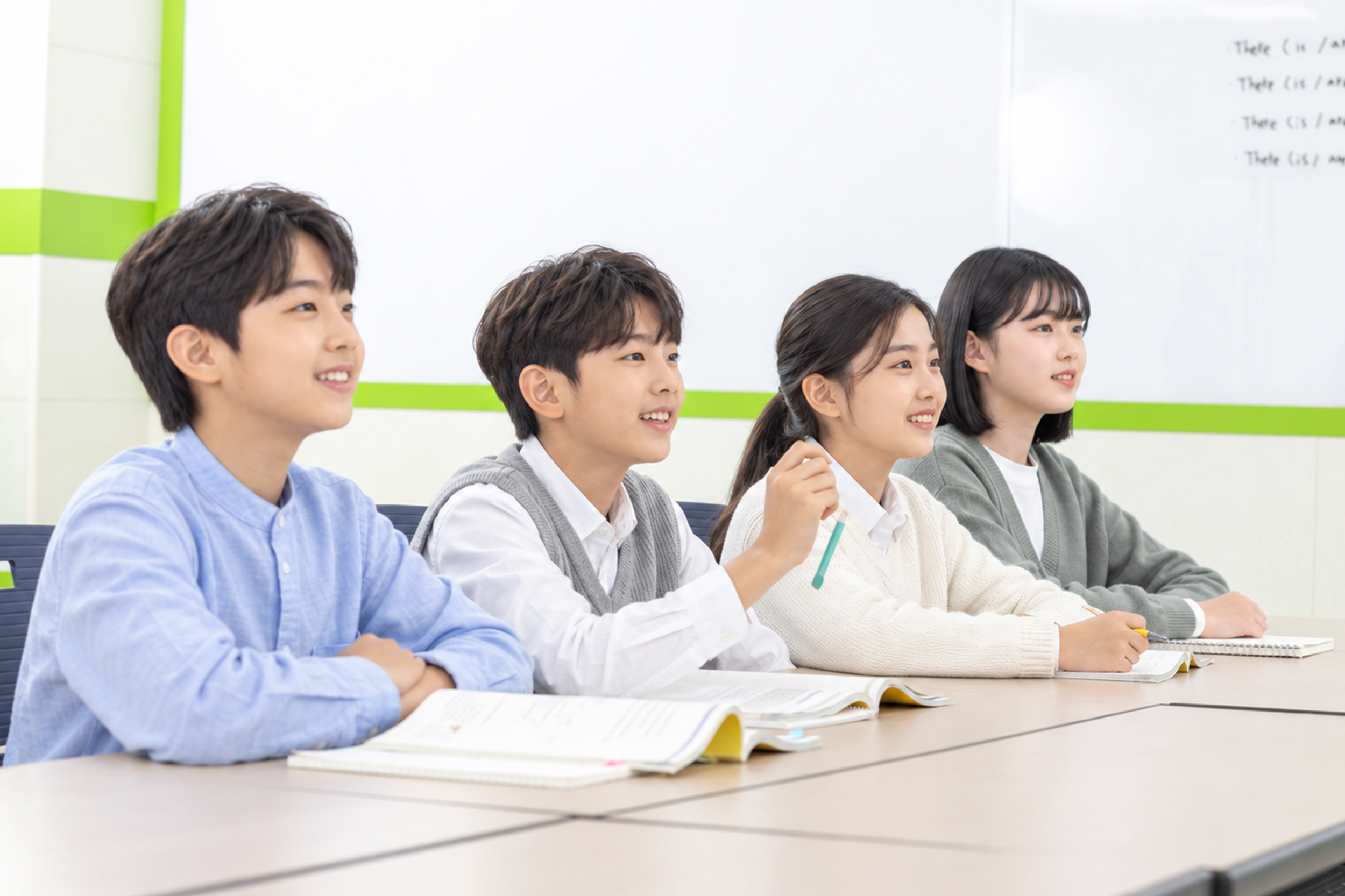 영어 수업에 참여하는 학생들